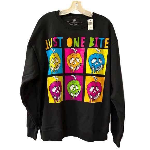 Men’s Disney Villain JUST ONE BITE Black Graphic Sweatshirt - Size L - NWT - Picture 1 of 6